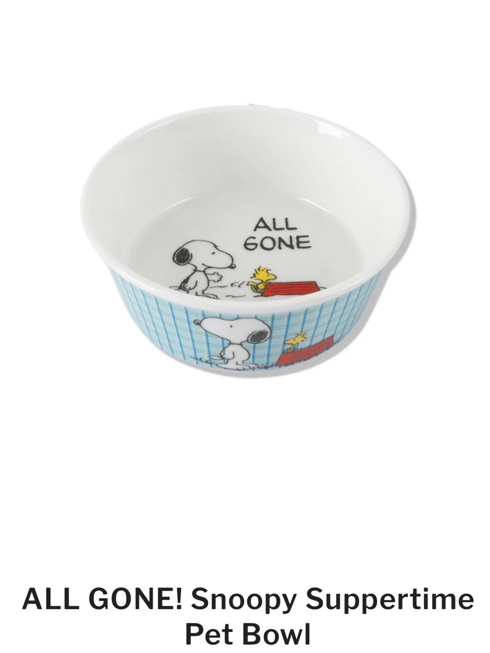 ALL GONE! Snoopy Suppertime
Pet Bowl 🐶